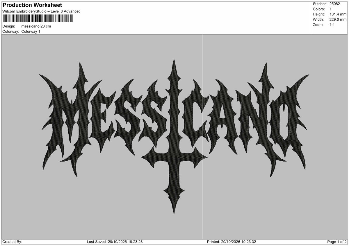 Messicanotext Embroidery Machine Design File 6 sizes