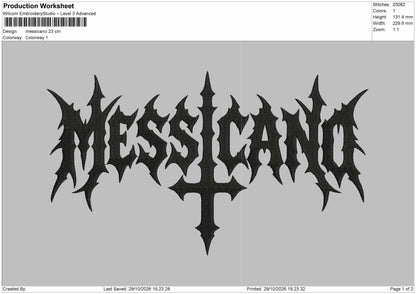 Messicanotext Embroidery Machine Design File 6 sizes