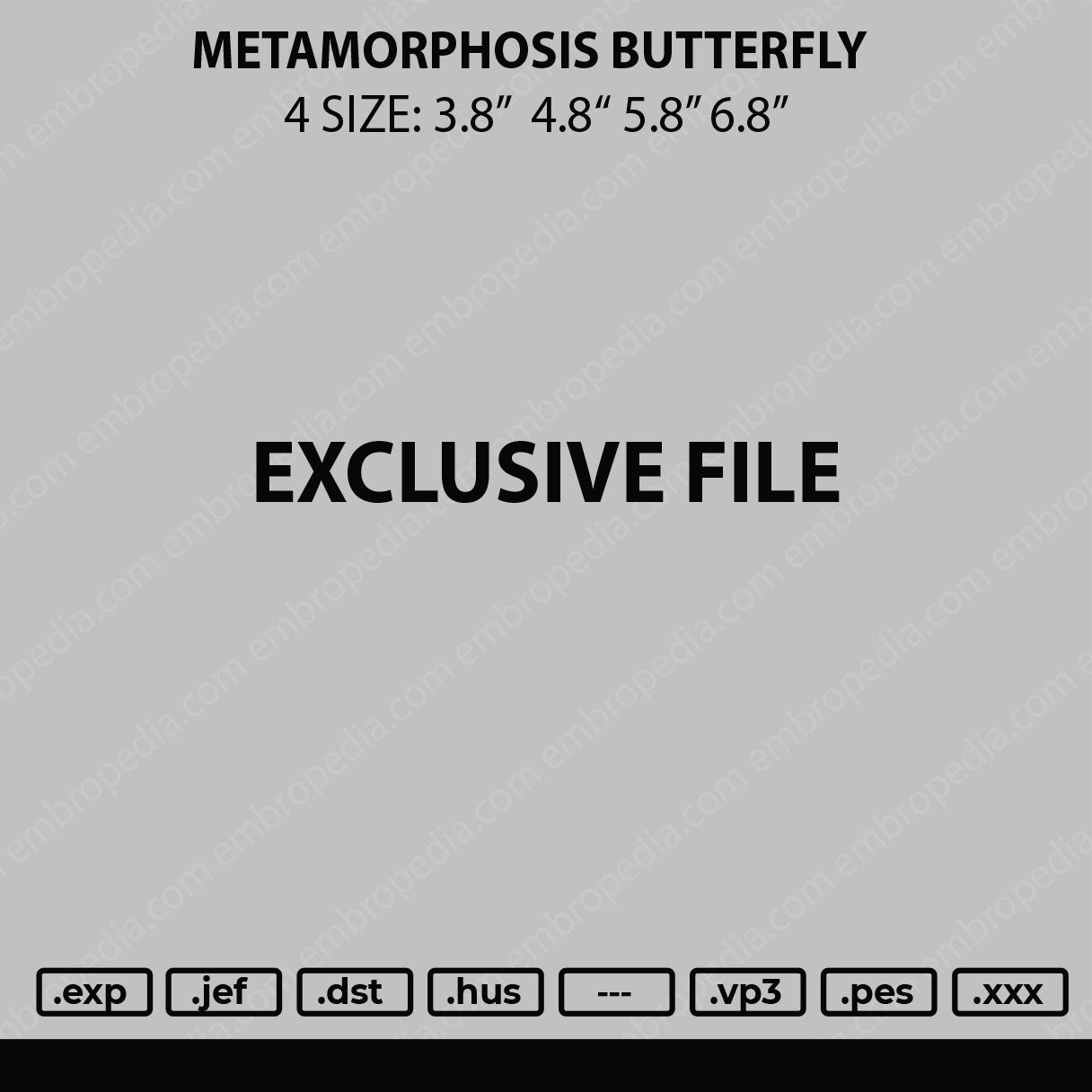 Metamorphosis Butterfly Embroidery File 4 size