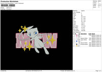 Mew Embroidery File 6 sizes