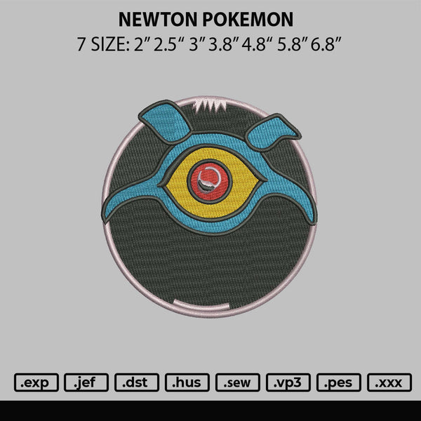 Newton Pokemon Embroidery File 7 sizes