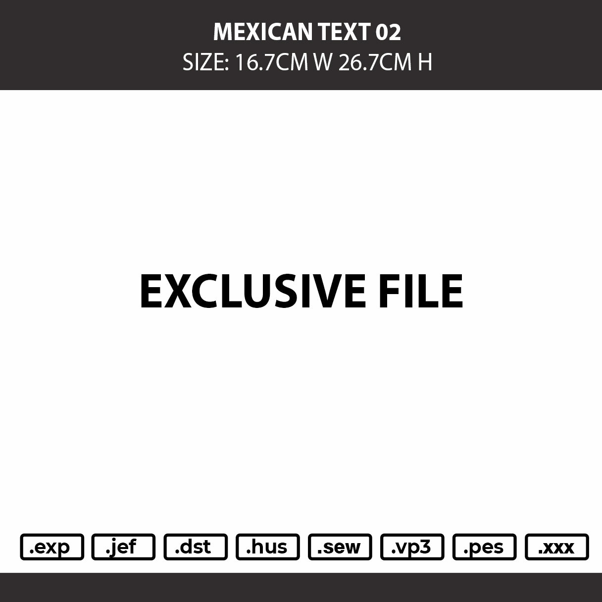 Fuegotext 02 Embroidery Machine Design File 6 sizes