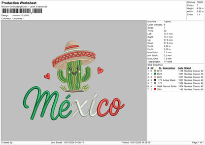 Mexicotext 10 Embroidery Machine Design File 6 sizes