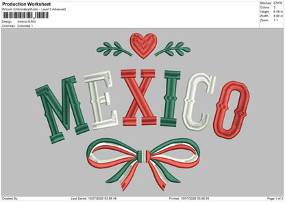 Mexicotext 07 Embroidery Machine Design File 6 sizes