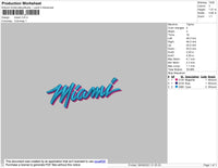 Miami Embroidery File 4 size