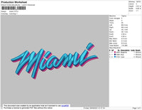 Miami Embroidery File 4 size