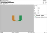 U Univ Embroidery File 6 sizes