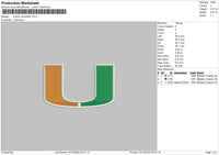 U Univ Embroidery File 6 sizes