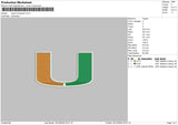 U Univ Embroidery File 6 sizes