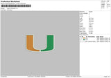 U Univ Embroidery File 6 sizes