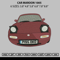 Car Maroon 1105 Embroidery File 6 sizes