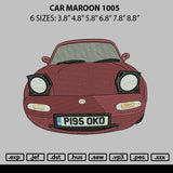 Car Maroon 1105 Embroidery File 6 sizes