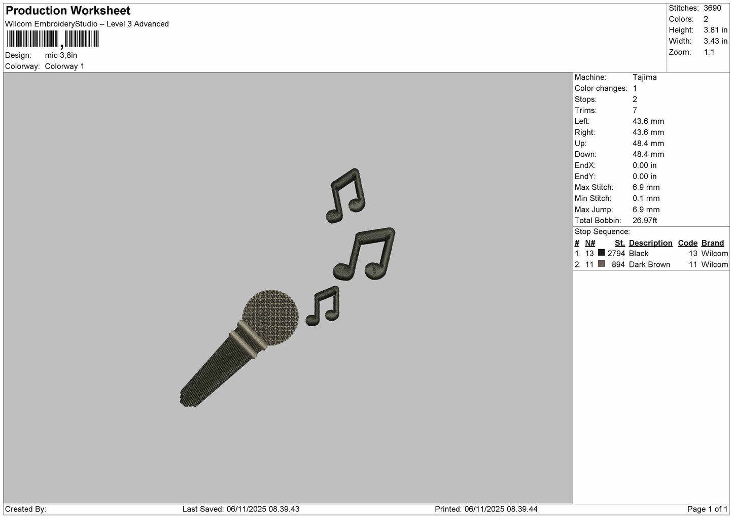 MIC  Embroidery File 6 sizes
