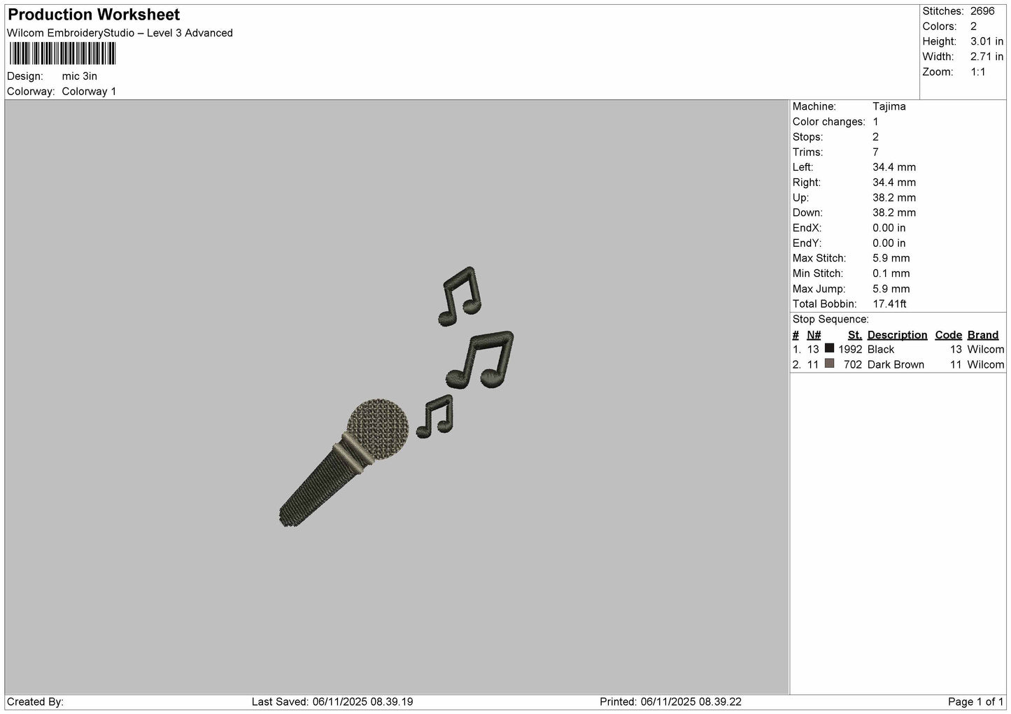 MIC  Embroidery File 6 sizes