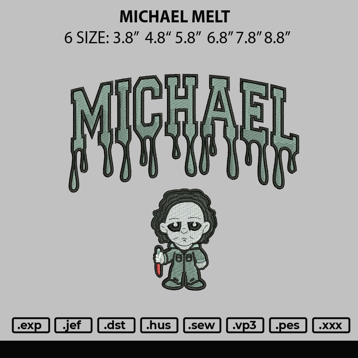 Michael Embroidery File 5 sizes
