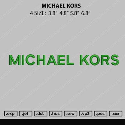 Michael Kors Embroidery File 4 size