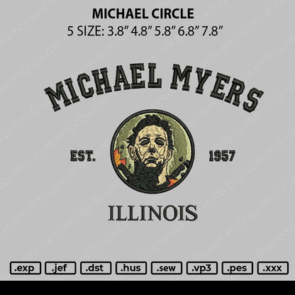 Michael Circle Embroidery file 5 sizes