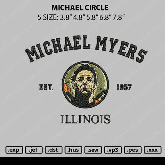 Michael Circle Embroidery file 5 sizes