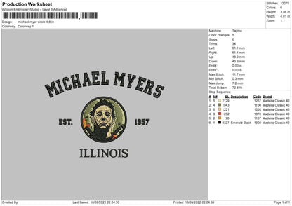 Michael Circle Embroidery file 5 sizes