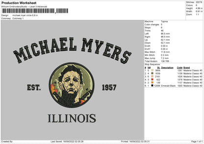 Michael Circle Embroidery file 5 sizes