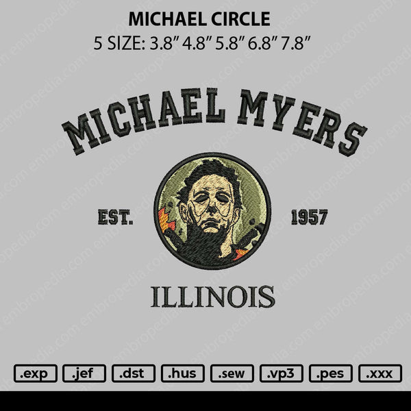 Michael Circle Embroidery file 5 sizes