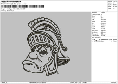Michiganline Embroidery File 6 sizes