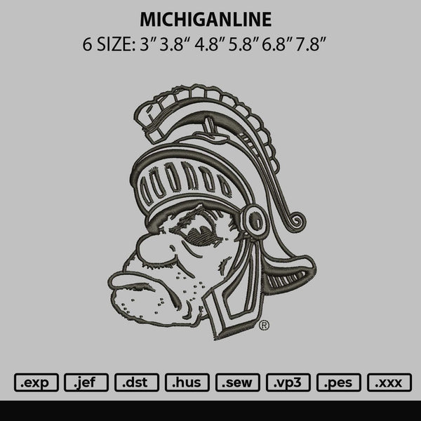 Michiganline Embroidery File 6 sizes