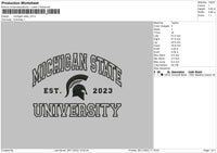 Michigan State Embroidery File 6 sizes