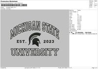 Michigan State Embroidery File 6 sizes