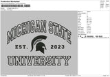 Michigan State Embroidery File 6 sizes
