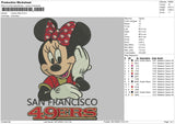 Min 49ers Embroidery File 6 sizes