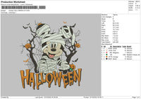 Mickey Halloween V4 Embroidery File 6 sizes