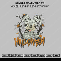 Mickey Halloween V4 Embroidery File 6 sizes