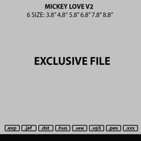 Mickey Love V2 Embroidery FIle 6 sizes