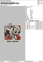 Mickeyxmas Square 2609 Embroidery File 6 sizes
