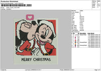 Mickeyxmas Square 2609 Embroidery File 6 sizes