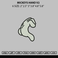 Mickeys Hand V2 Embroidery File 6 sizes