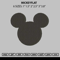 Mickeyflat Embroidery File 6 sizes