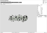 Mickey Friends Halloween Bw Embroidery File 6 sizes