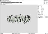 Mickey Friends Halloween Bw Embroidery File 6 sizes