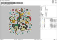 Mickey Friends Xmas 23 V2 Embroidery File 6 sizes