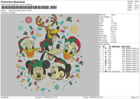 Mickey Friends Xmas 23 V2 Embroidery File 6 sizes