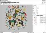 Mickey Friends Xmas 23 V2 Embroidery File 6 sizes