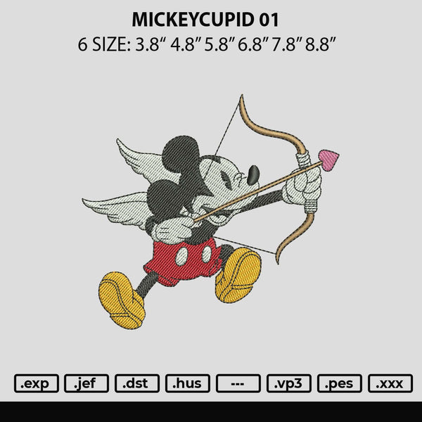 Mickeycupid 01 Embroidery File 6 sizes