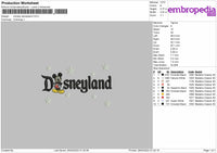 Mickey Disneyland Embroidery File 4 size
