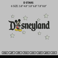D Stars Embroidery File 6 sizes