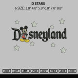 D Stars Embroidery File 6 sizes