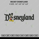 Mickey Disneyland Embroidery File 4 size