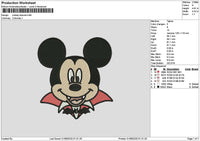 Mickeydracula Embroidery File 6 sizes