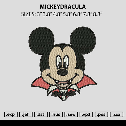Mickeydracula Embroidery File 6 sizes